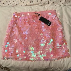 Nasty Gal Pink Disc Sequin Skirt size 4